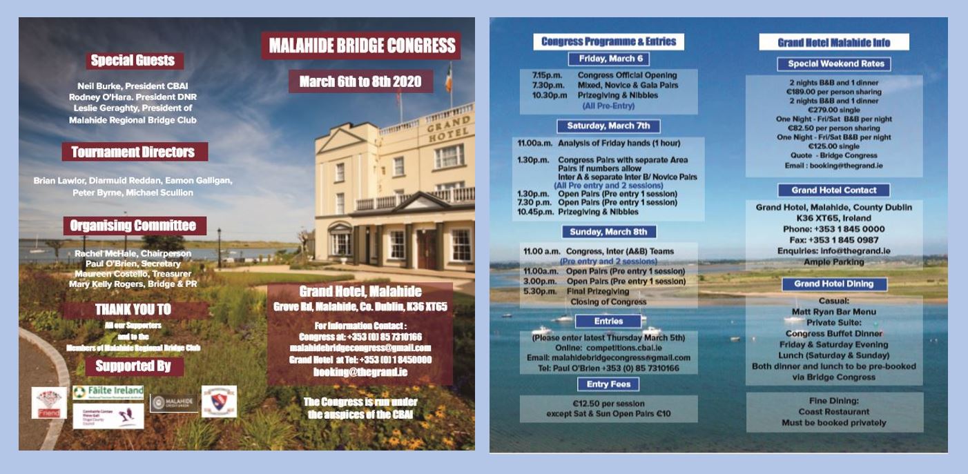 Malahide Bridge Congress 2020 BROCHURE
